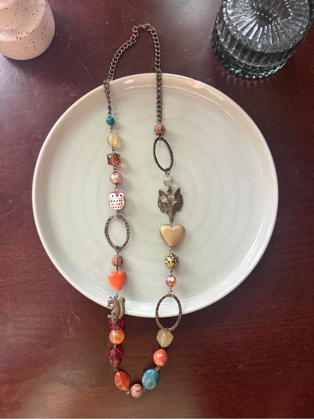 Boho Multicolor Beaded Pendant Necklace
